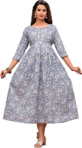 Cotton Printed Ankle Length Maternity Dress XL, XXL