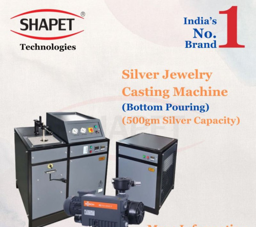 500gm Silver Vacuum Bottom Pouring Casting Machine (single Phase)