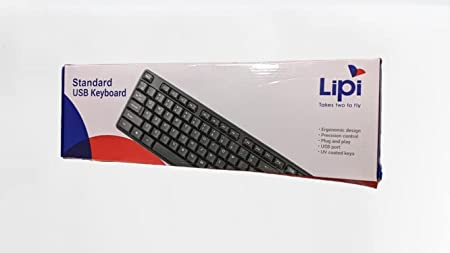 Plastic Lipi USB Keyboard Standard, Color : Black, Packaging Type : Box, Carton
