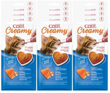 Catit Creamy Treats Salmon (Combo Of 12 Pack)