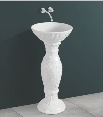 Polished Plain 400mmX400mmX885 Wash Basin Pedestal For Bathroom