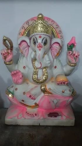 Polished Marble Ganesh Statue For Worhsip
