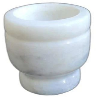 Polished White Round Marble Mortar