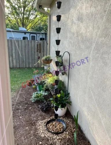 Aluminum Contempo Rain Chain, Color : Black