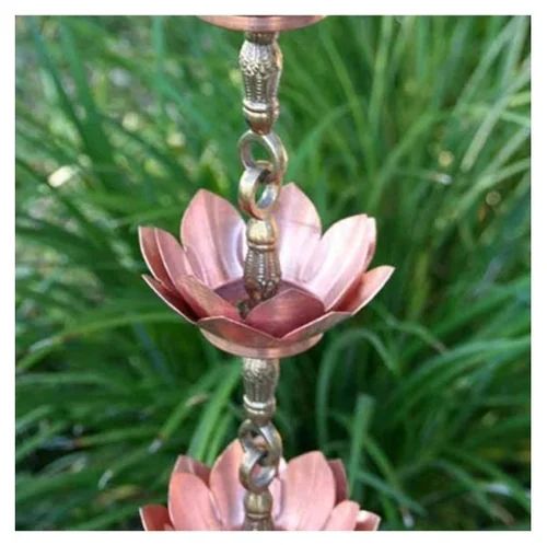 Double Lotus Copper Rain Chains For Decoration
