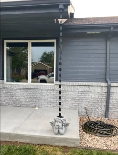 Black Matt Aluminum Square Link Rain Chain, Color : Brown