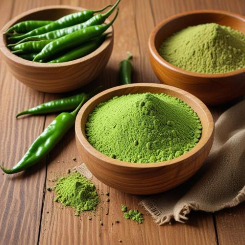 Natural Green Chili Powder, Certification : FSSAI Certified For Use In Cooking