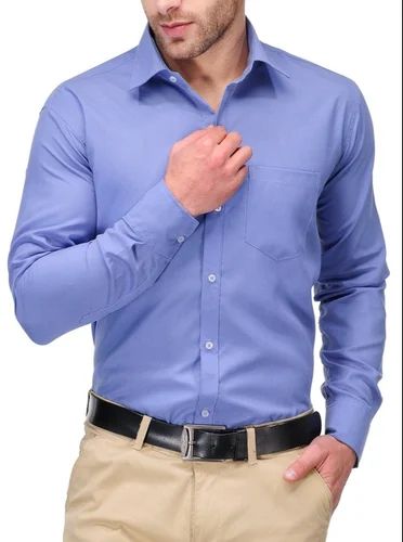 Collar Neck Cotton Men Plain Shirt Xl Formal Wear, Gender : Male