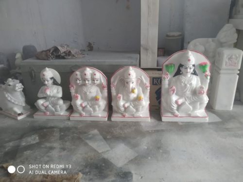 Polished Shiv Pariwar Marble Statue, Packaging Type : Multicolors