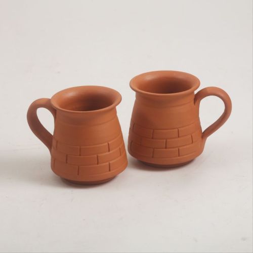Handmade Terracotta Clay Mug Set For Home Use