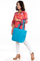 Amani Plain Blue Jute Tote Bag, Packaging Type : Carton Box, Handle Type : Loop Handle