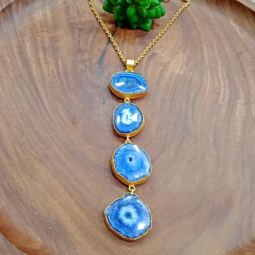 Indiacz.com Brass Gold Druzy Designer Handmade Necklace Set, Color : All Color, All Color