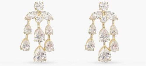 Aurelia Cz Gold Plated Silver Chandelier Earrings