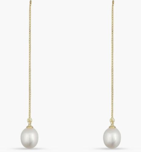 Aurora Pearl Gold Plated Silver Threader Earring