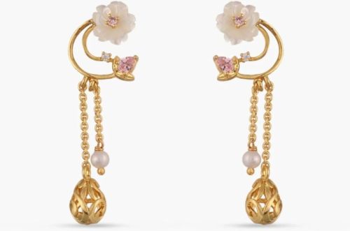 Blossom Veil Delicate Dangles Silver Drop Earrings