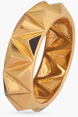 Pyramid Band Silver Finger Ring