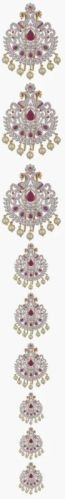 Aariya Nakshatra Cz Hair Brooch, Length : 48 Cms, Weight : 138 Gms