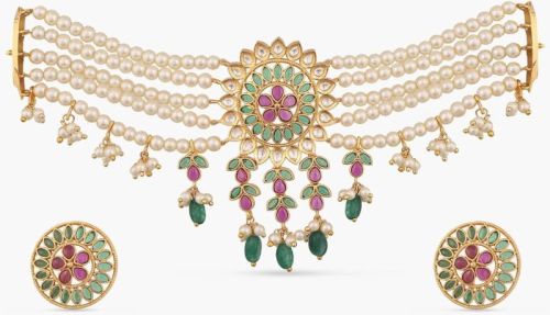 Azalea Bead Pearl Kundan Choker Set