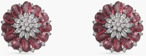 Blush Floral Cz Studs