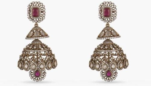 Layered Nakshatra Cz Jhumka Earrings