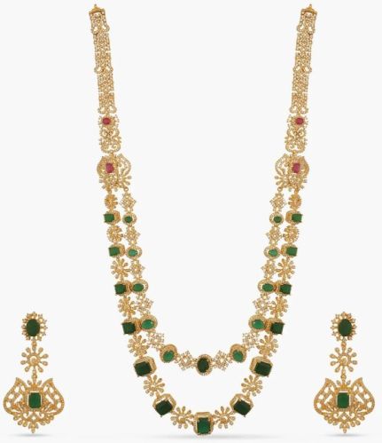 Nabah Nakshatra Cz Long Necklace Set
