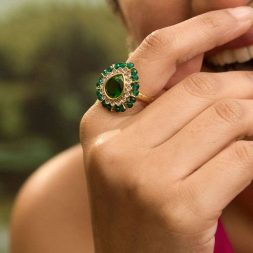 Pear Nakshatra Cz Ring