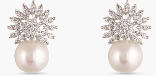 Pearl Nakshatra Cz Stud Earrings