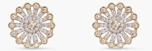 Simple Wheel Cz Stud Earrings