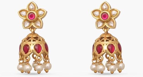 Udhay Kempu Antique Jhumki Earrings