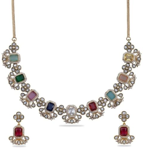 Vyapini Antique Navaratna Necklace Set