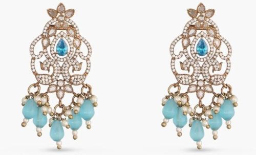 Zarina Cz Aqua Drop Earrings