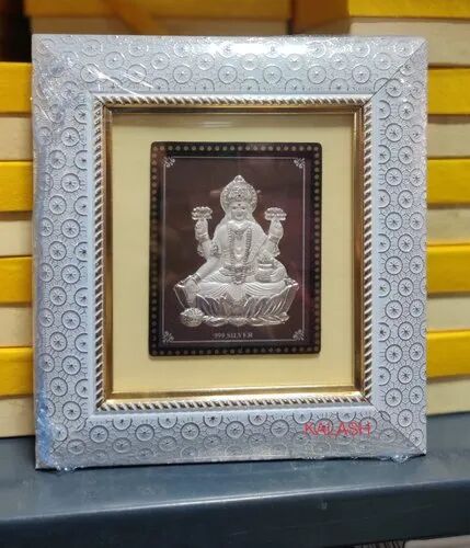 999 Silver Kalash 2 No Laser Pure Silver Laxmi Frames