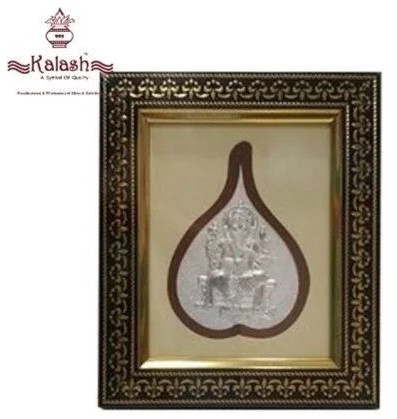 Pure Silver Leaf Ganesha Frame, Packaging Type : Box