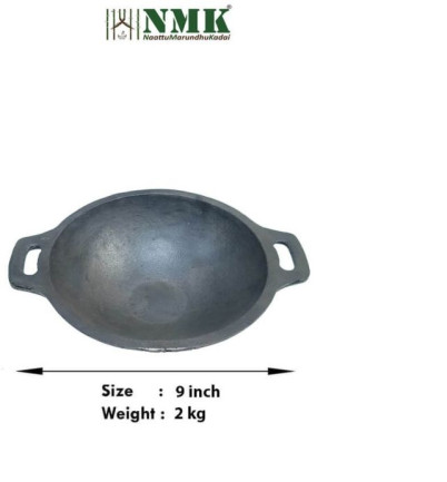 9 Inch Cast Iron Kadai