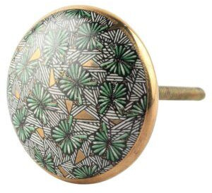 Green Butterfly Swarm Ceramic Cabinet Knob