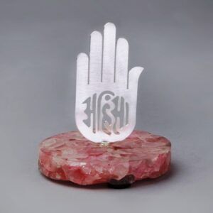 Jain Cutwork Rose Quartz Base Statue, Weight : 75 G