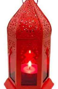 Metal Moroccan Lantern Lamp-red