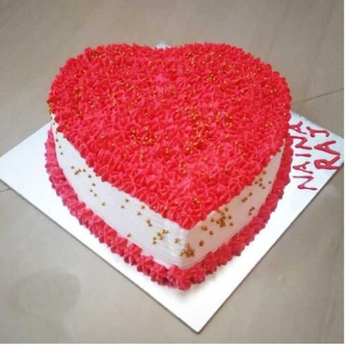 Homemade Red Velvet Heart Cake