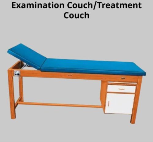 Mild Steel Wooden Model Examination Couch, Color : Blue