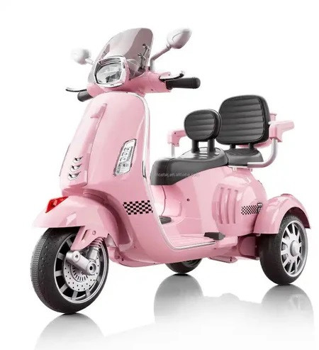 Unisex 2 Seater Big Size Ride-on 12V Battery Vespa Scooter With 3 Wheels Power For Children