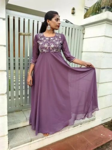 Heavy Embroidery Georgette Party Kurtis