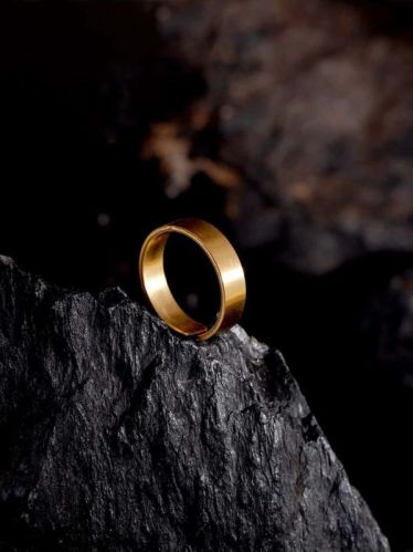 Stainless Steel Gold Plated Band Ring