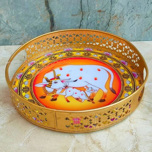 Cow Design Tray Flower Basket