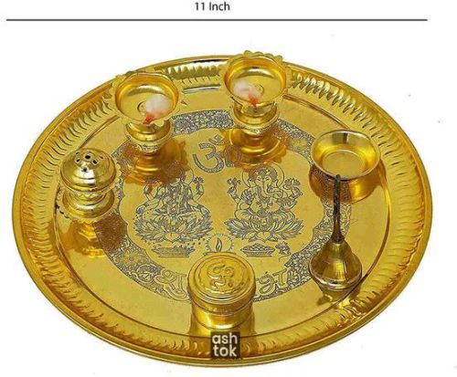 Gold Coated Pooja Thaali Set