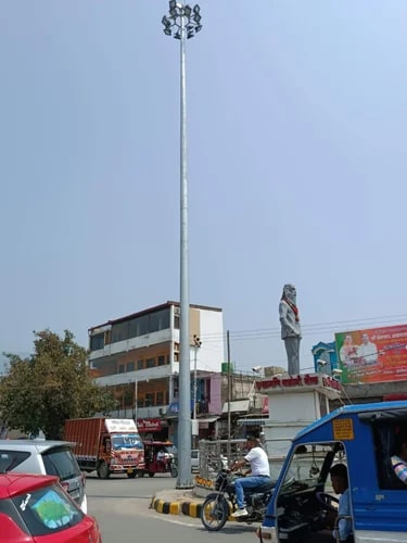 Steel Street High Mast Pole, Color : Grey For Lighting