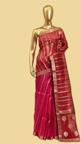 Handwoven Kora Kadwa Saree