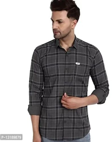 Majestic Man Slim Fit Cotton Casual Check Shirt For Men