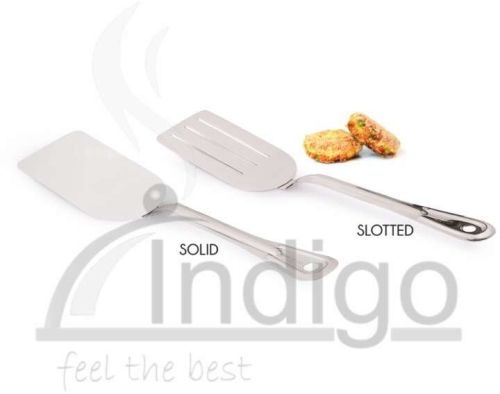 SS Solid Slotted Turner, Color : Silver