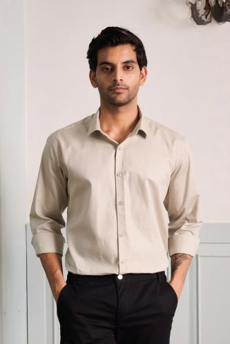 100% Premium Cotton Light Grey Party Shirt