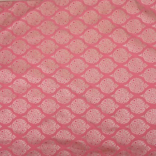 Blush Pink Meenakari Banarasi Butta Fabric, Width : 44 Inches